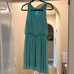 Mint green chiffon mini dress